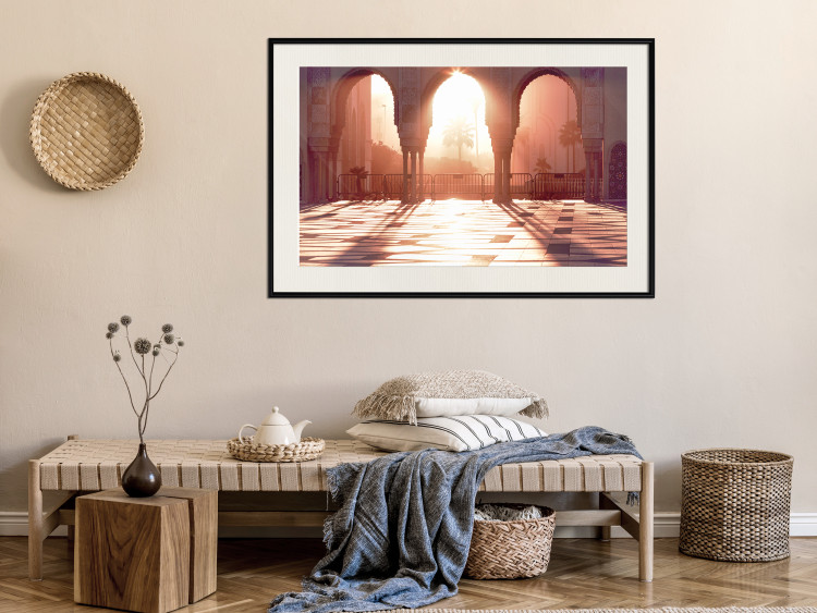 Wall Poster Morning Sun - architecture against the backdrop of the setting sun in Morocco 134759 additionalImage 25
