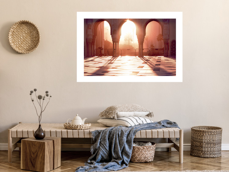 Wall Poster Morning Sun - architecture against the backdrop of the setting sun in Morocco 134759 additionalImage 5