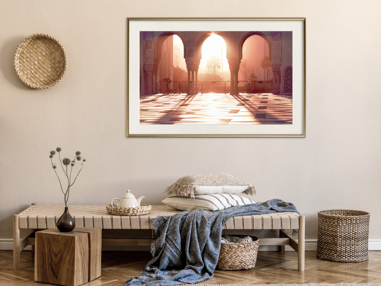 Wall Poster Morning Sun - architecture against the backdrop of the setting sun in Morocco 134759 additionalImage 24