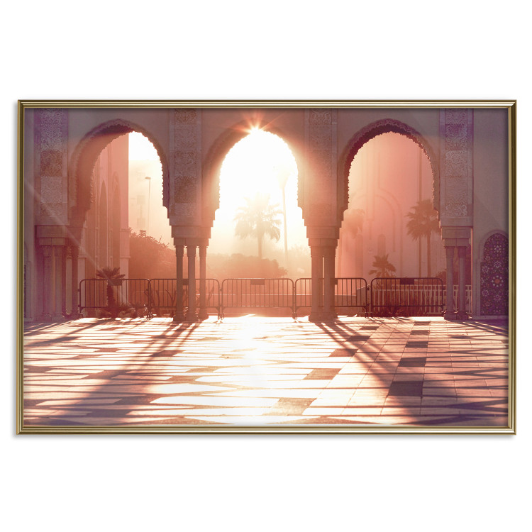 Wall Poster Morning Sun - architecture against the backdrop of the setting sun in Morocco 134759 additionalImage 15