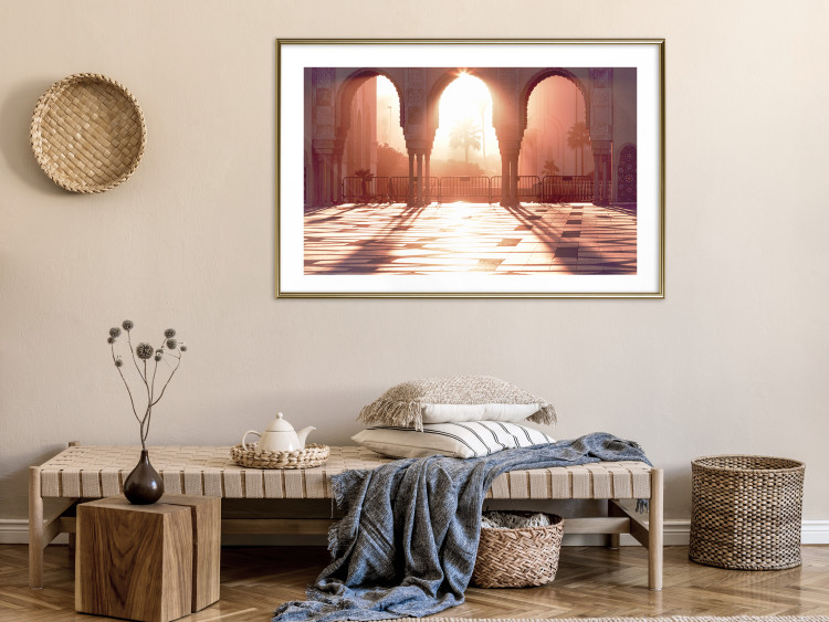 Wall Poster Morning Sun - architecture against the backdrop of the setting sun in Morocco 134759 additionalImage 15
