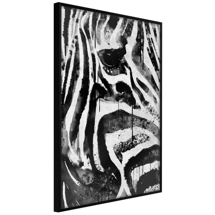 Poster Striped Nature - black and white striped zebra in an abstract motif 135359 additionalImage 17
