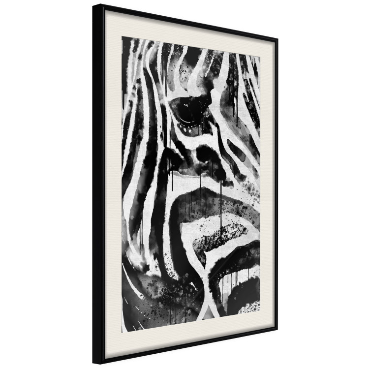 Poster Striped Nature - black and white striped zebra in an abstract motif 135359 additionalImage 20