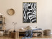 Poster Striped Nature - black and white striped zebra in an abstract motif 135359 additionalThumb 11