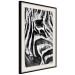 Poster Striped Nature - black and white striped zebra in an abstract motif 135359 additionalThumb 20