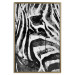 Poster Striped Nature - black and white striped zebra in an abstract motif 135359 additionalThumb 5