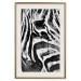 Poster Striped Nature - black and white striped zebra in an abstract motif 135359 additionalThumb 13