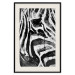 Poster Striped Nature - black and white striped zebra in an abstract motif 135359 additionalThumb 2