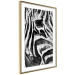 Poster Striped Nature - black and white striped zebra in an abstract motif 135359 additionalThumb 14