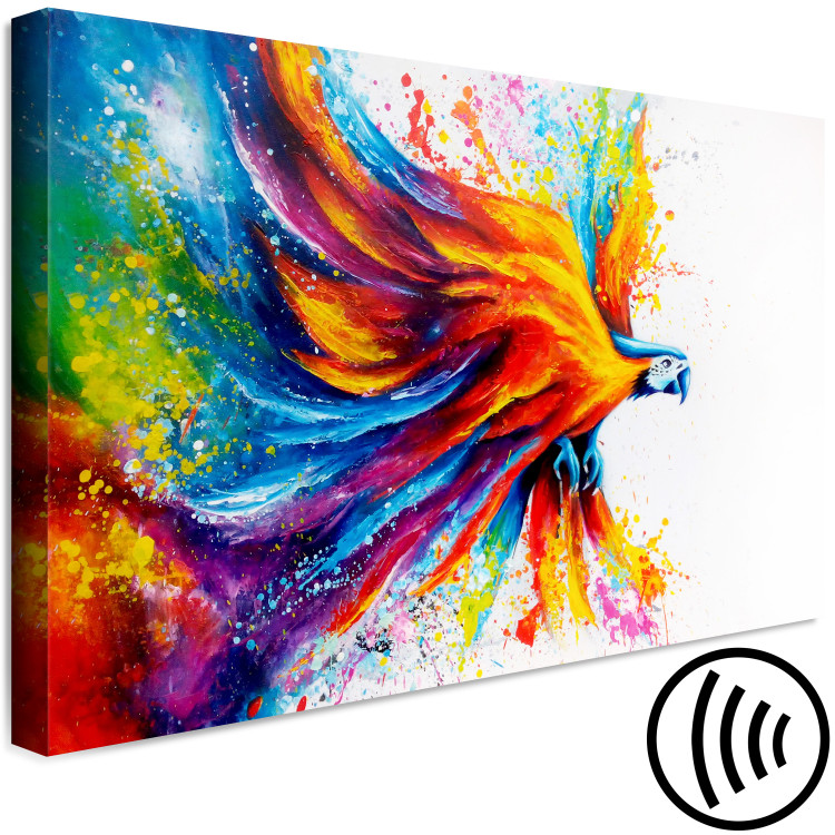 Canvas Art Print Parrot (1-piece) Wide - colorful flying animal on a white background 137159 additionalImage 6