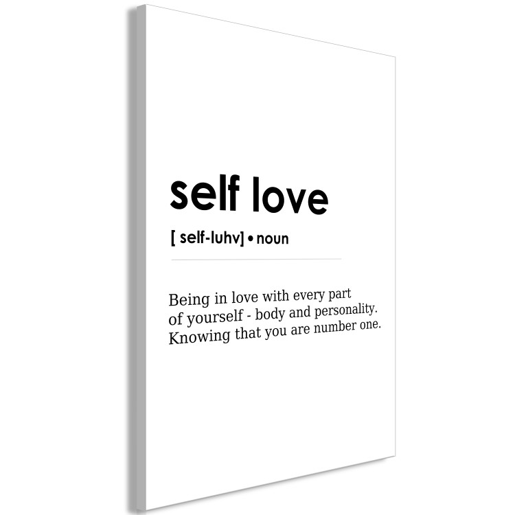 Canvas Print Self Love (1-piece) Vertical - English texts on white background 138859 additionalImage 2