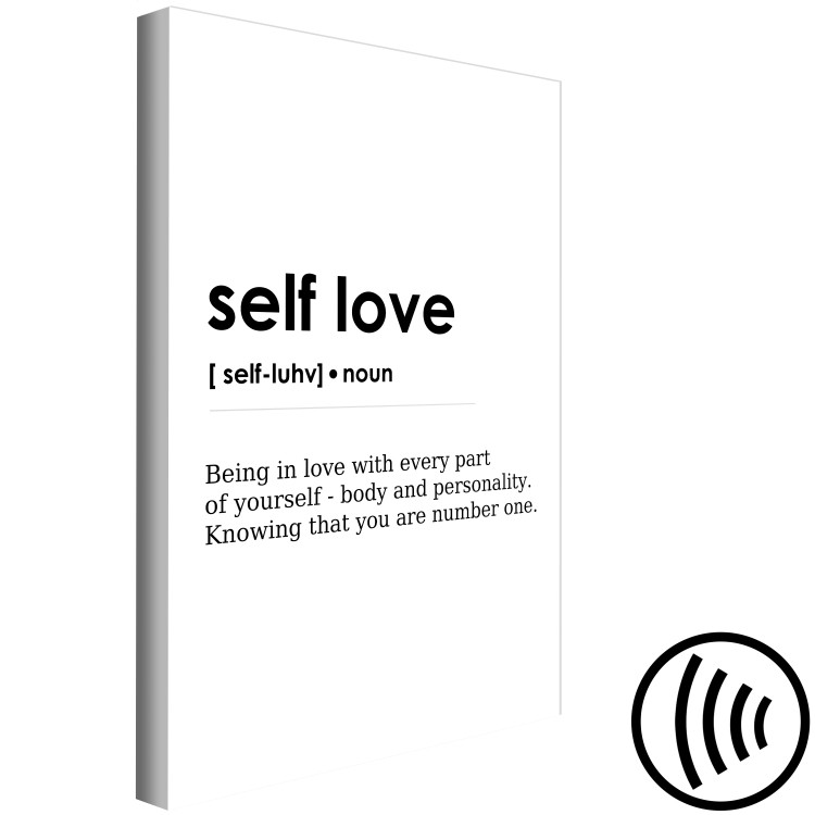 Canvas Print Self Love (1-piece) Vertical - English texts on white background 138859 additionalImage 6