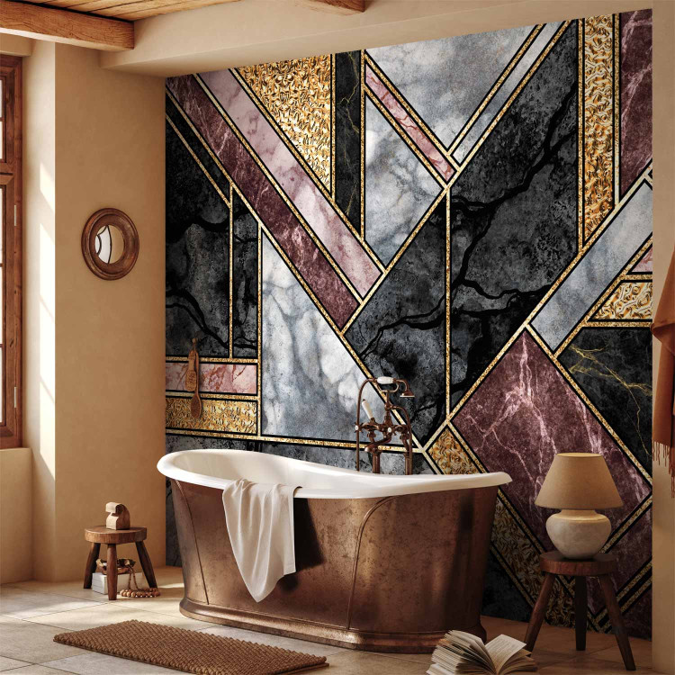 Wall Mural Geometric marble - glamour composition with gold art deco patterns 142359 additionalImage 8