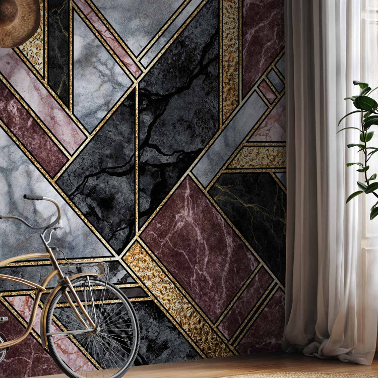 Wall Mural Geometric marble - glamour composition with gold art deco patterns 142359 additionalImage 7