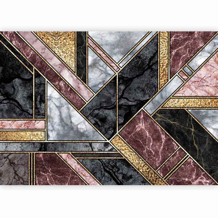 Wall Mural Geometric marble - glamour composition with gold art deco patterns 142359 additionalImage 5