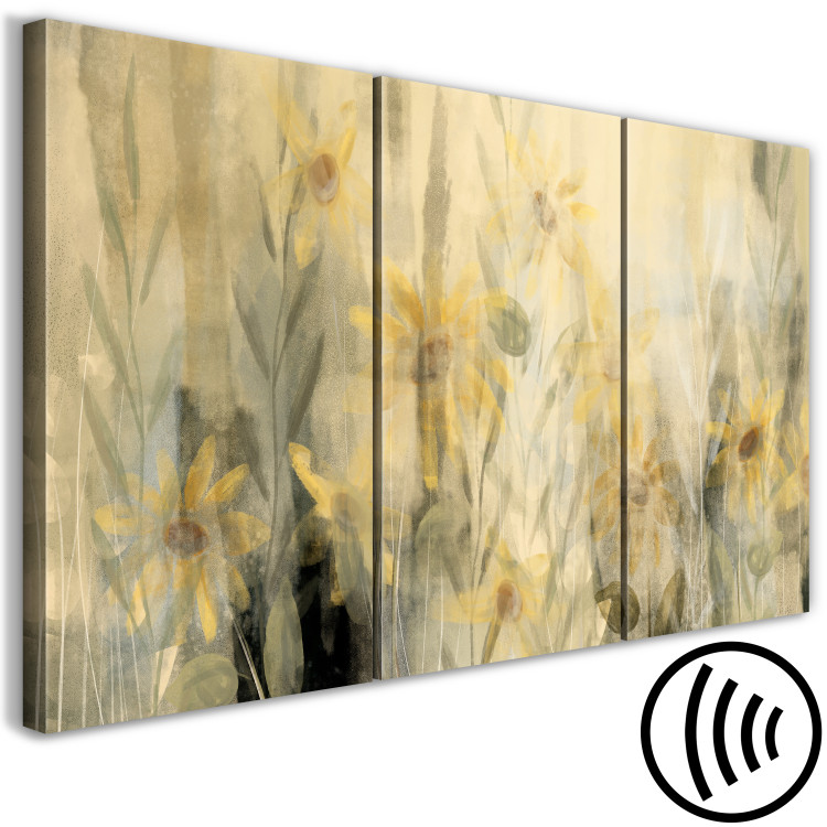 Canvas Summer Landscape (3-piece) - sunny meadow full of yellow flowers 142959 additionalImage 6