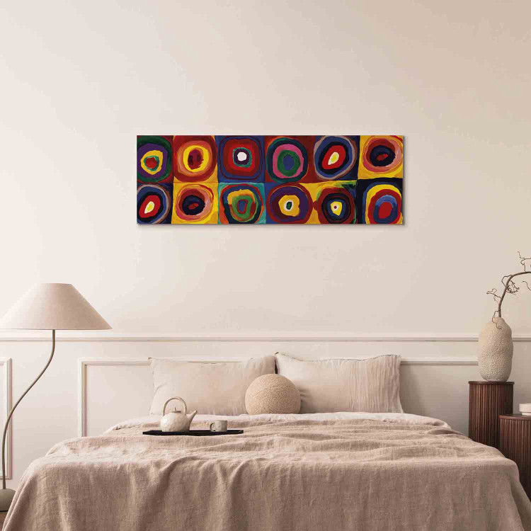 Canvas Print Inspired by Kandinsky (1-piece) Narrow - abstraction in colorful circles 143459 additionalImage 4