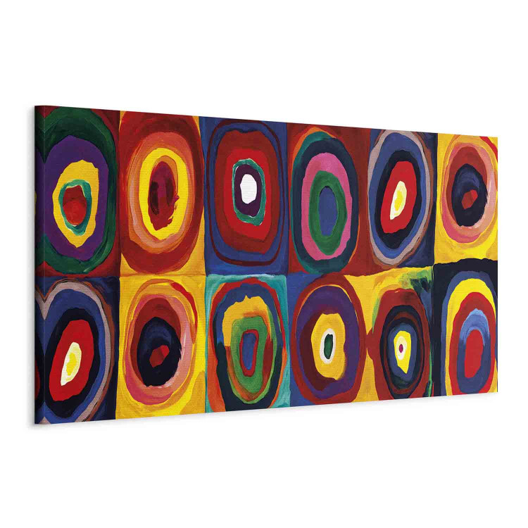 Canvas Print Inspired by Kandinsky (1-piece) Narrow - abstraction in colorful circles 143459 additionalImage 2