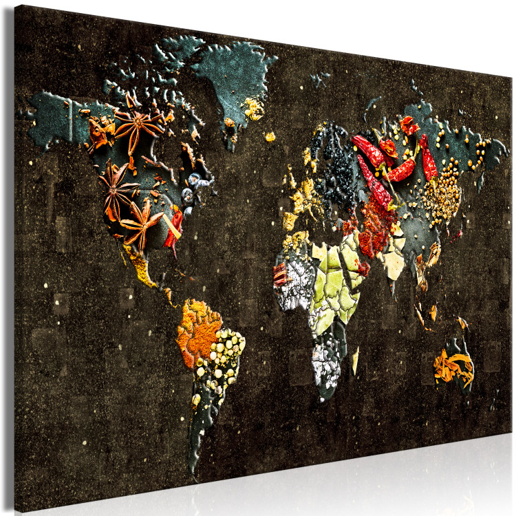 Canvas Print Flavors of the World (1-piece) Wide - world map and colorful abstraction 143559 additionalImage 2
