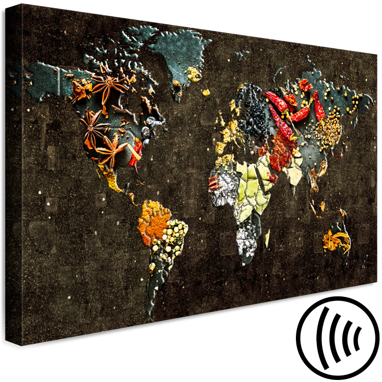 Canvas Print Flavors of the World (1-piece) Wide - world map and colorful abstraction 143559 additionalImage 6