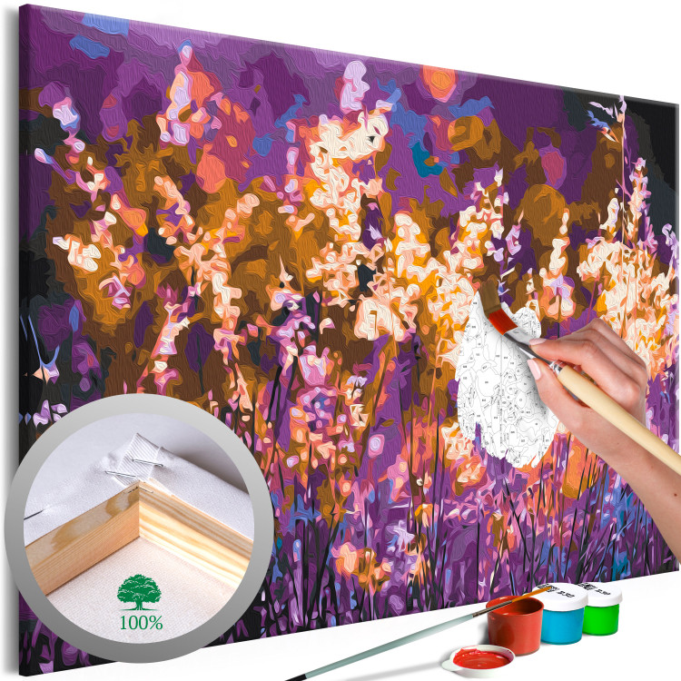 Paint by Number Kit Magic Meadow - Illuminated Golden Grasses on a Purple Background 145159