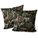 Decorative Velor Pillow Wild biodiversity - a design with animal and botanical motifs 147059 additionalThumb 3