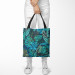 Shopping Bag Monstera in blue glow - plant motif with exotic leaves 147559 additionalThumb 2