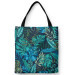 Shopping Bag Monstera in blue glow - plant motif with exotic leaves 147559