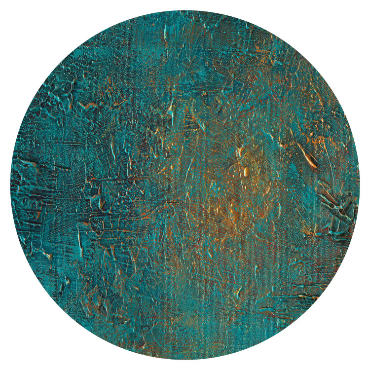 Round wallpaper Azure Mirror - Turquoise Abstraction With Visible Paint Structure 149159 additionalImage 1