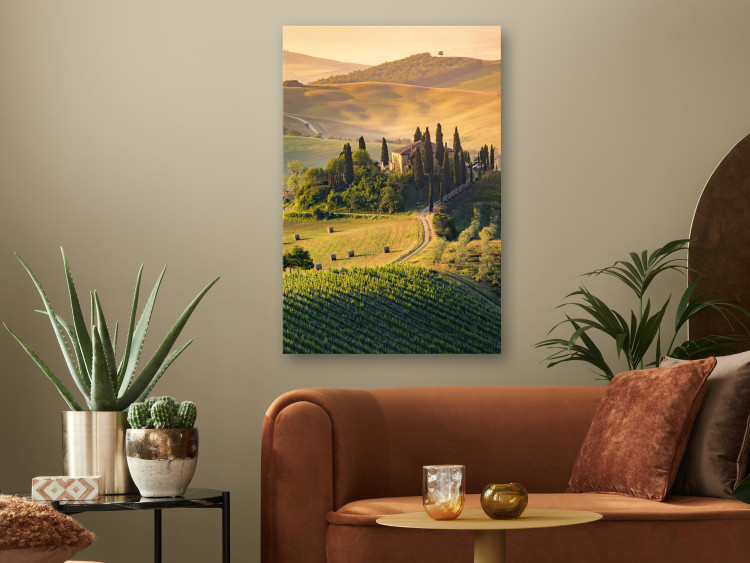Canvas Art Print Sunny Fields of Tuscany - Landscape Photography at Sunset 149859 additionalImage 3