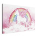 Canvas Art Print Pink Power - A Unicorn With Wings and a Rainbow on a Background of Clouds 151259 additionalThumb 2