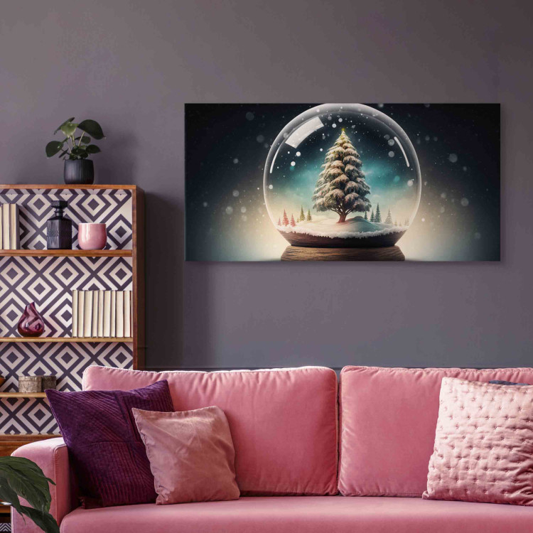 Canvas Art Print Winter Enchantment - A Snowy Tree in a Crystal Magic Ball 151859 additionalImage 9