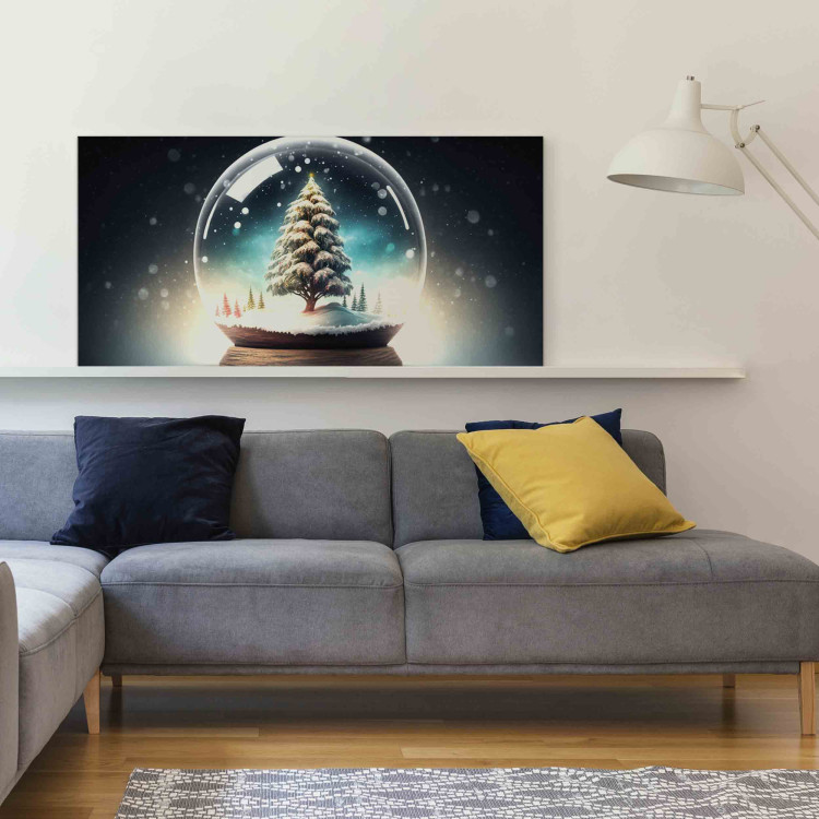 Canvas Art Print Winter Enchantment - A Snowy Tree in a Crystal Magic Ball 151859 additionalImage 11