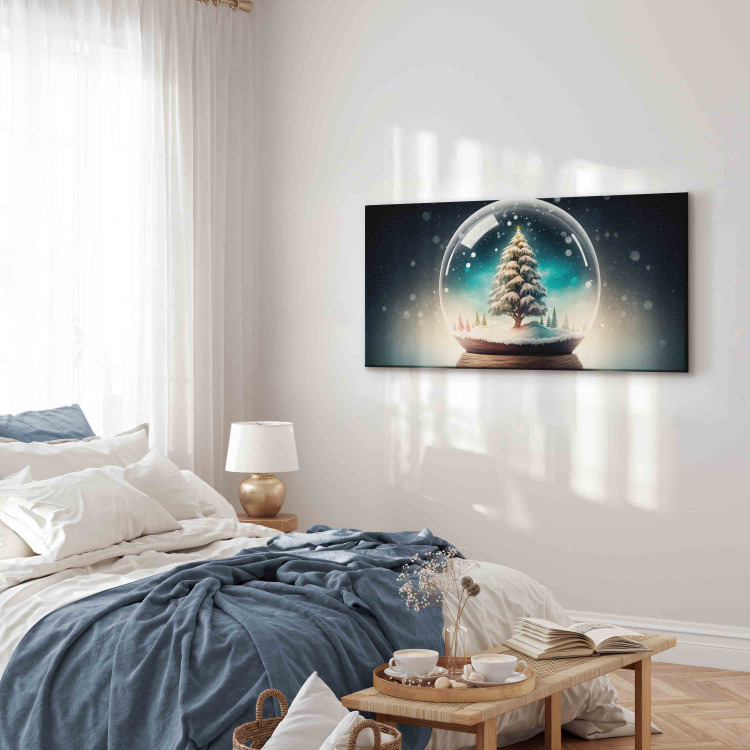Canvas Art Print Winter Enchantment - A Snowy Tree in a Crystal Magic Ball 151859 additionalImage 4