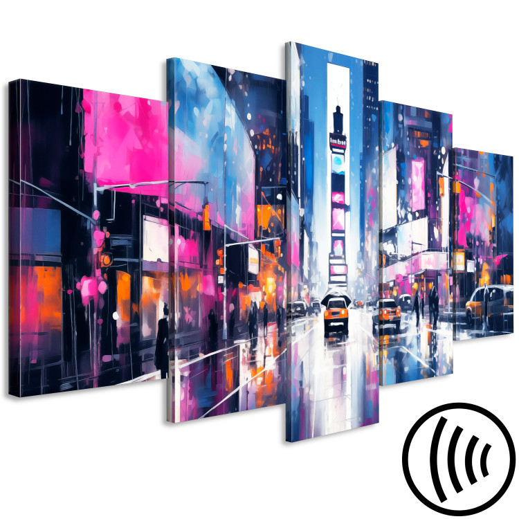 Canvas Print Neon Lights of New York - A Pink Panorama of Manhattan Architecture 151959 additionalImage 6