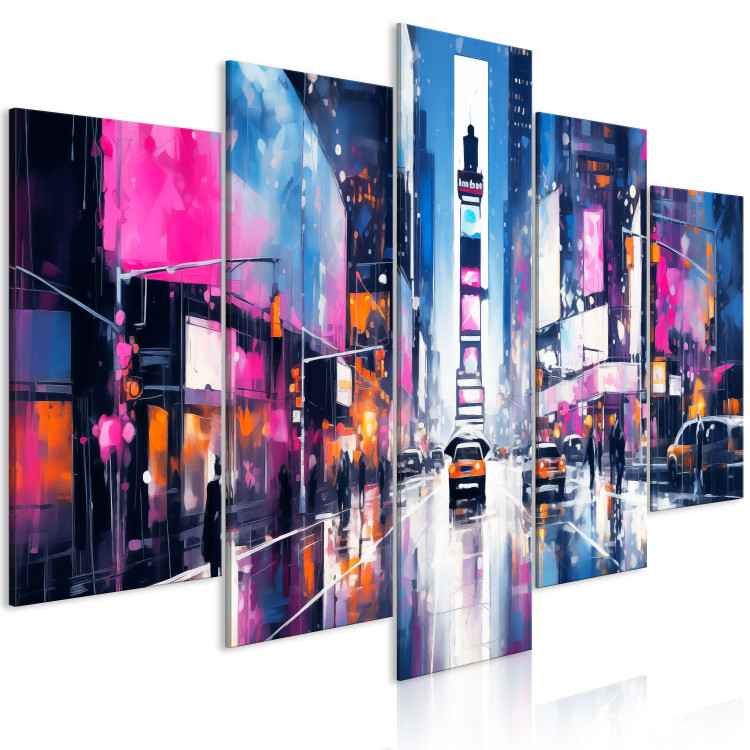 Canvas Print Neon Lights of New York - A Pink Panorama of Manhattan Architecture 151959 additionalImage 2