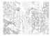 Room Separator Sketch - Outline of Flowers in Shades of Gray on a White Background II [Room Dividers] 159559 additionalThumb 3
