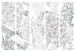 Room Separator Sketch - Outline of Flowers in Shades of Gray on a White Background II [Room Dividers] 159559 additionalThumb 7