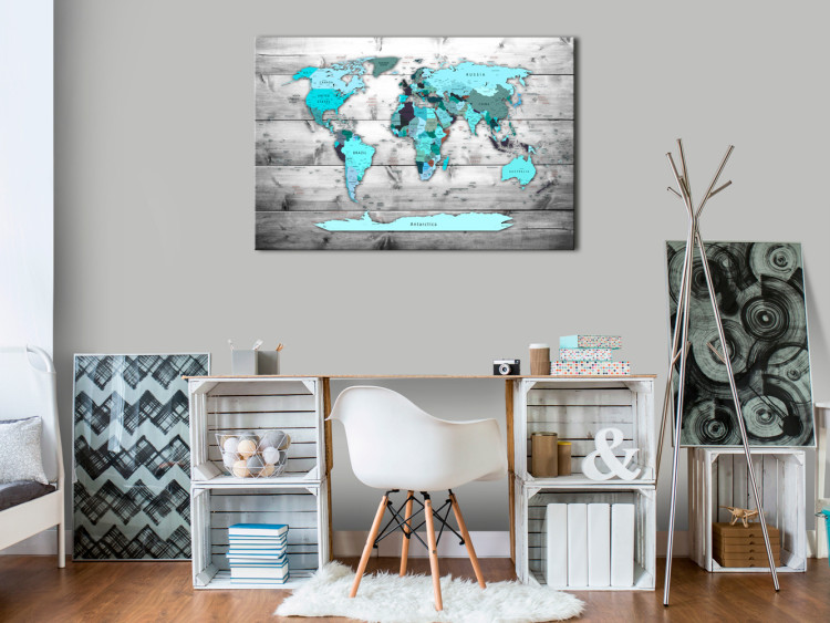 Cork Pinboard Blue Continents [Cork Map] 92159 additionalImage 4