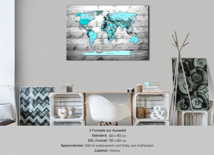 Cork Pinboard Blue Continents [Cork Map] 92159 additionalImage 7