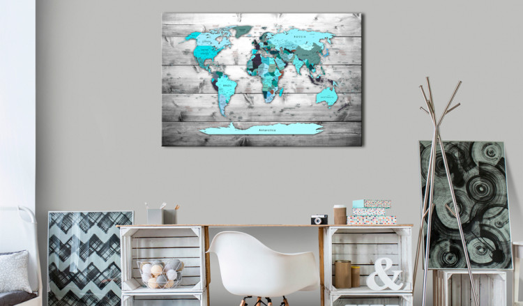 Cork Pinboard Blue Continents [Cork Map] 92159 additionalImage 3