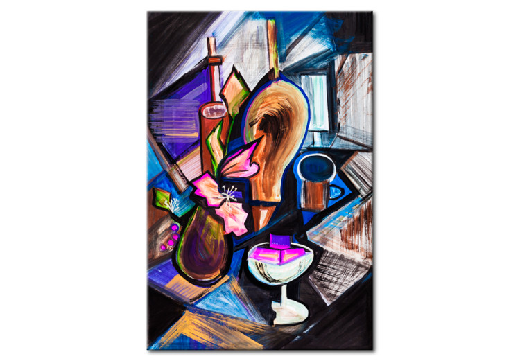 Canvas Print Jazz Club (1-piece) - Colorful Geometric Abstraction with Drinks 93159