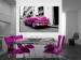 Canvas Pink Cuban Car (1-piece) - Car Against a Black and White Cityscape 93959 additionalThumb 3