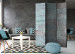 Room Divider Screen Turquoise Concrete - worn tiles in turquoise concrete texture 95359 additionalThumb 4