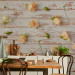 Wall Mural Romantic floral composition - roses and daisies on a wooden background 97459 additionalThumb 4