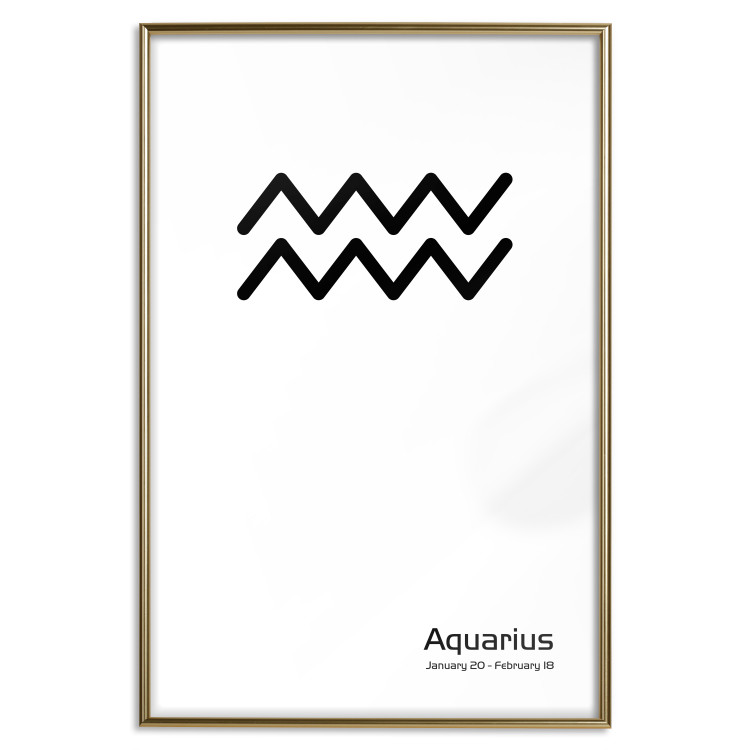 Wall Poster Aquarius - simple black and white composition with zodiac sign and text 117069 additionalImage 16