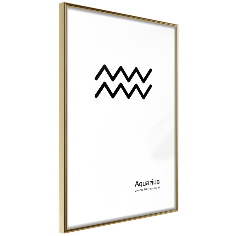 Wall Poster Aquarius - simple black and white composition with zodiac sign and text 117069 additionalImage 6