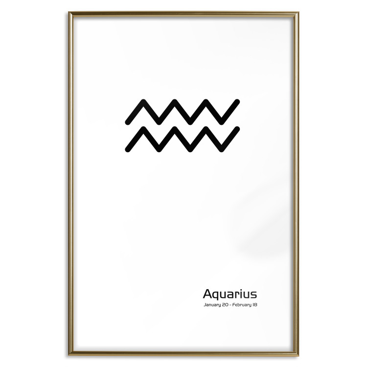 Wall Poster Aquarius - simple black and white composition with zodiac sign and text 117069 additionalImage 14