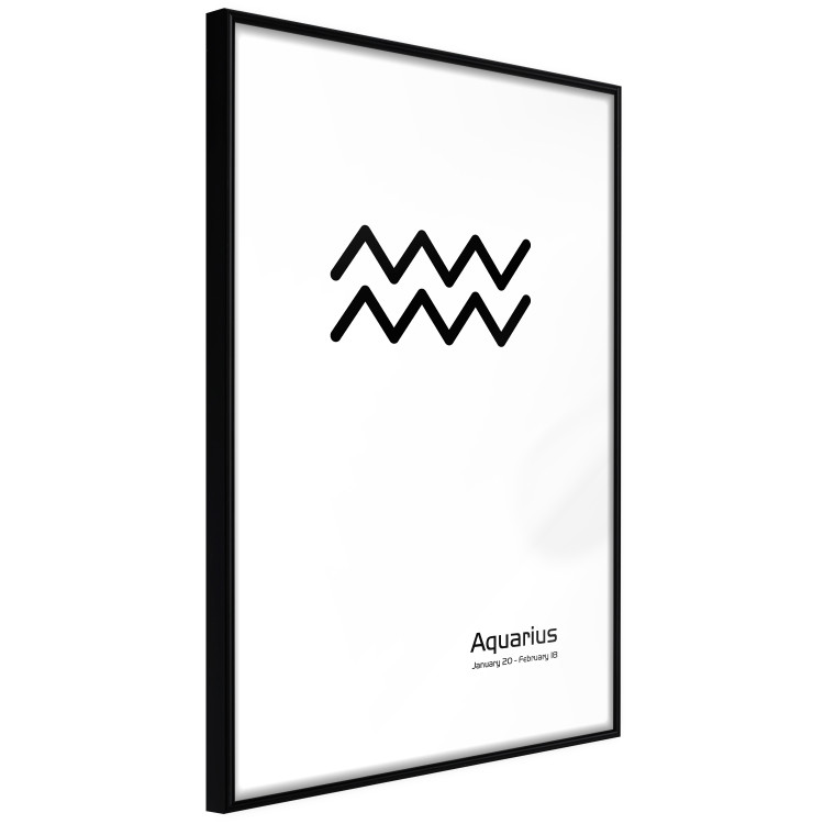 Wall Poster Aquarius - simple black and white composition with zodiac sign and text 117069 additionalImage 11
