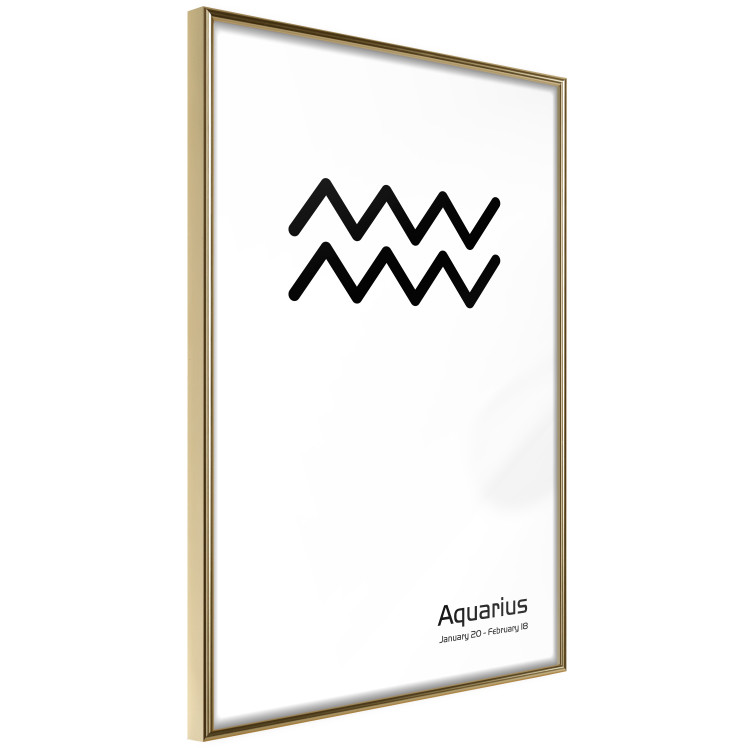 Wall Poster Aquarius - simple black and white composition with zodiac sign and text 117069 additionalImage 12